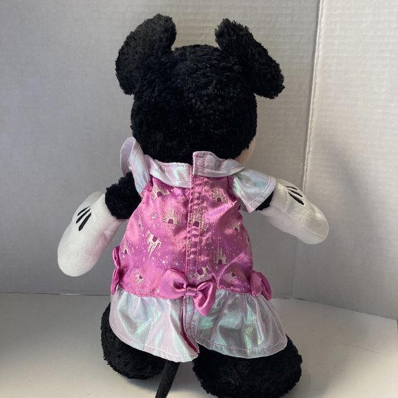 Vintage Disney Parks Minnie Mouse Plush Stuffed Animal Pink Castle Dress - Picture 9 of 16